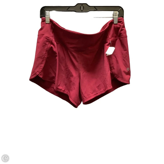 Athletic Shorts By Lululemon In Red, Size: 10