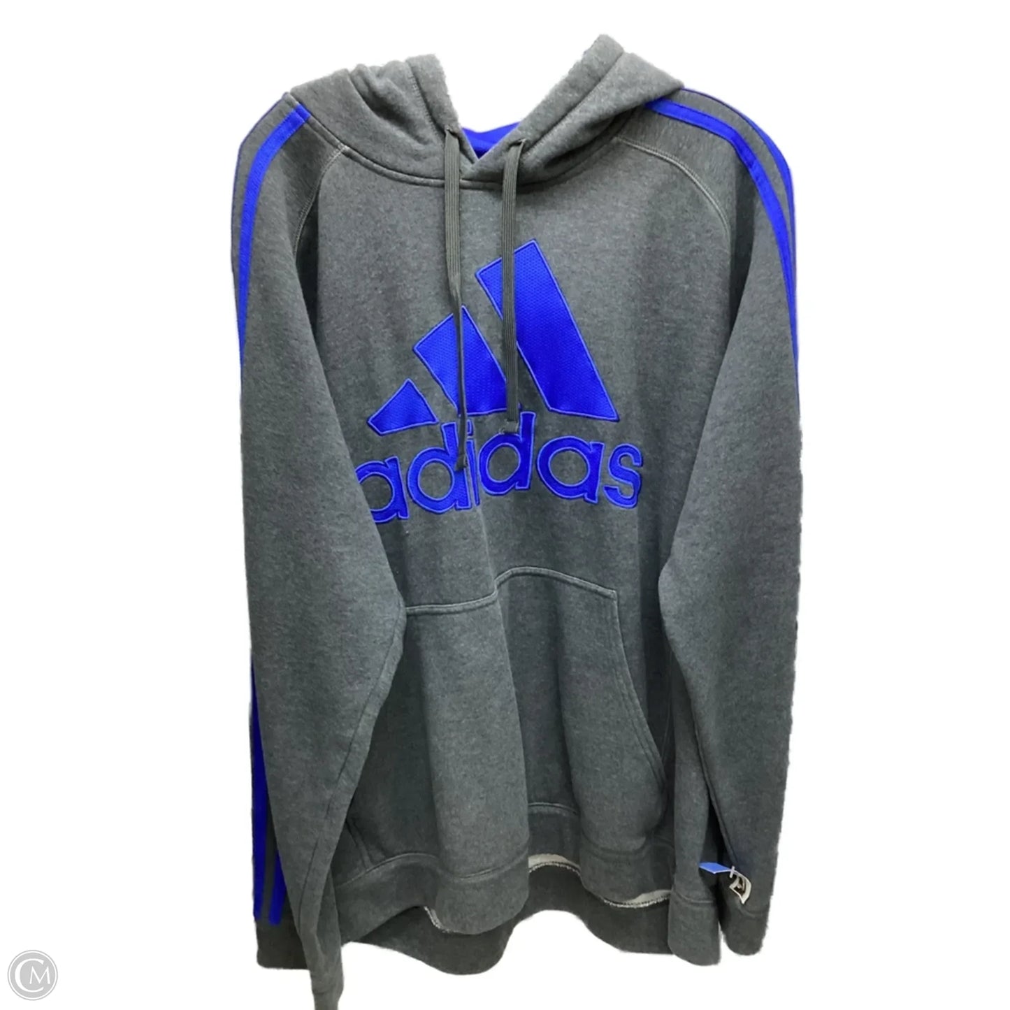 Sweatshirt Hoodie By Adidas In Grey, Size: L