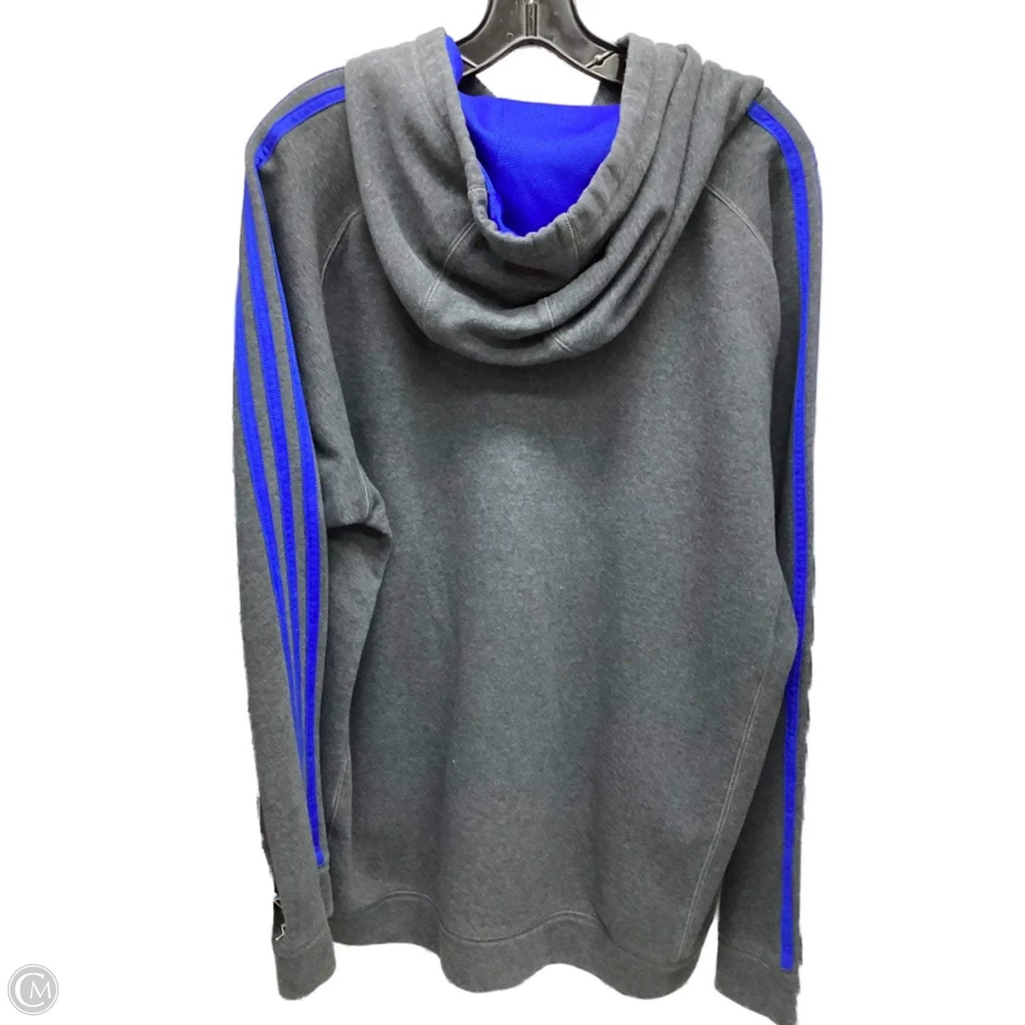 Sweatshirt Hoodie By Adidas In Grey, Size: L