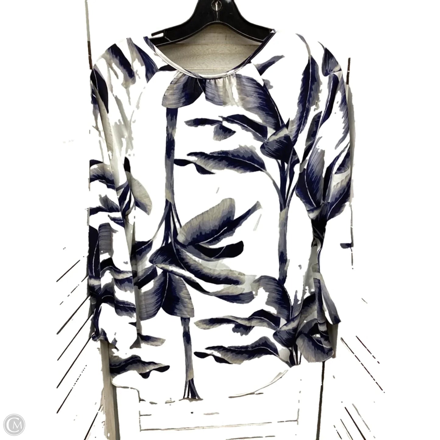 Top Long Sleeve By Nic + Zoe In Blue, Size: M