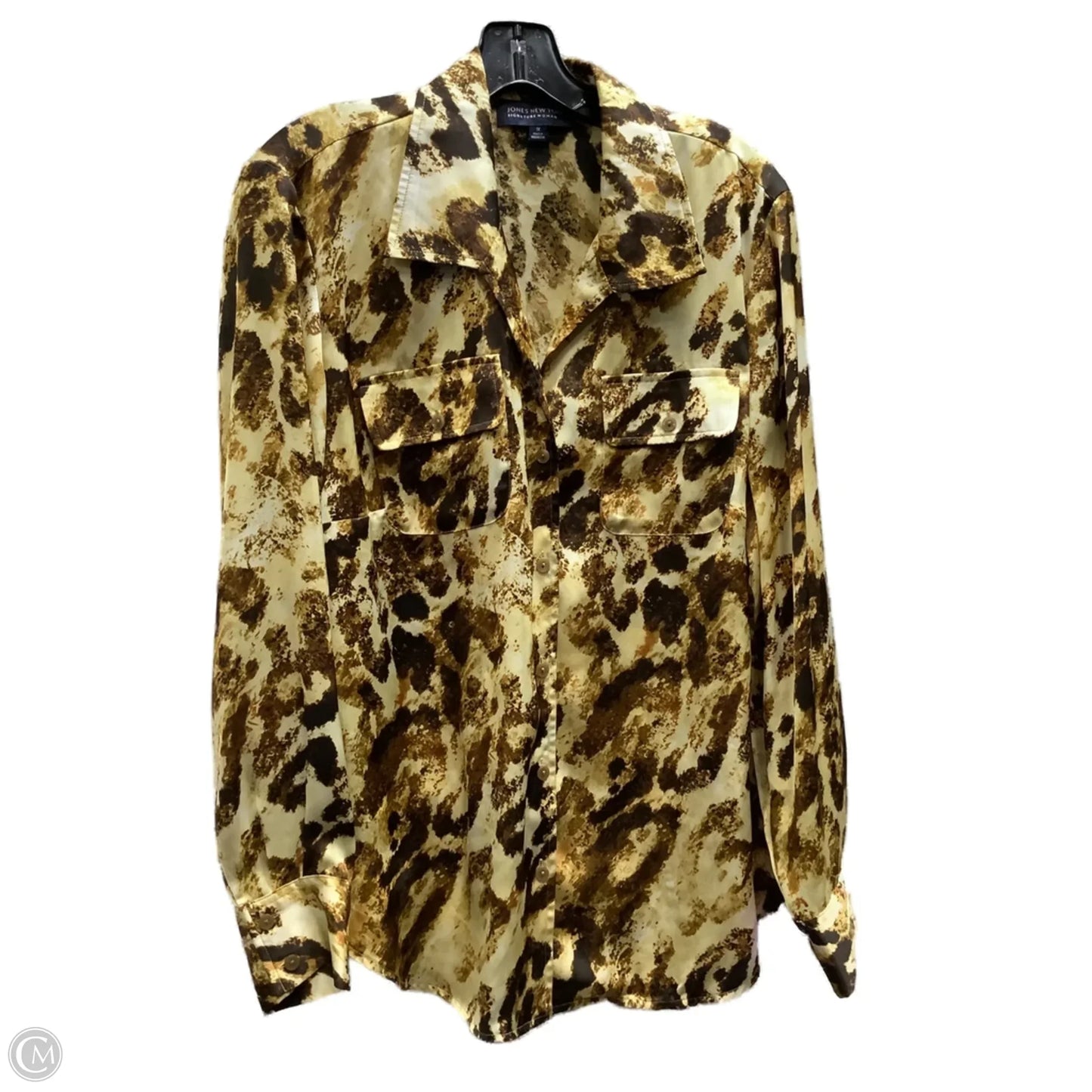 Top Long Sleeve By Jones New York In Brown, Size: 1x