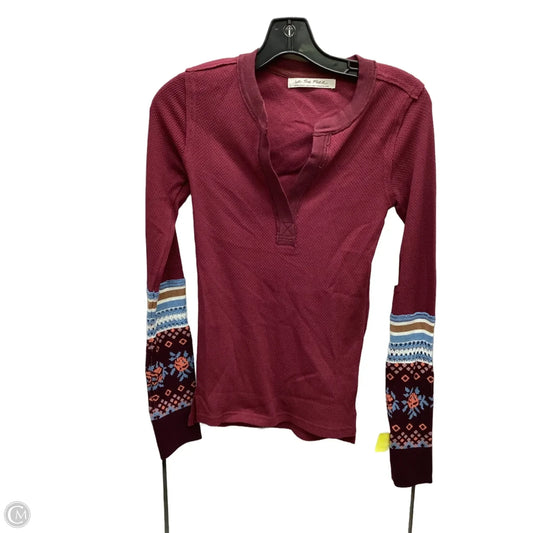 Top Long Sleeve By We The Free In Maroon, Size: Xs