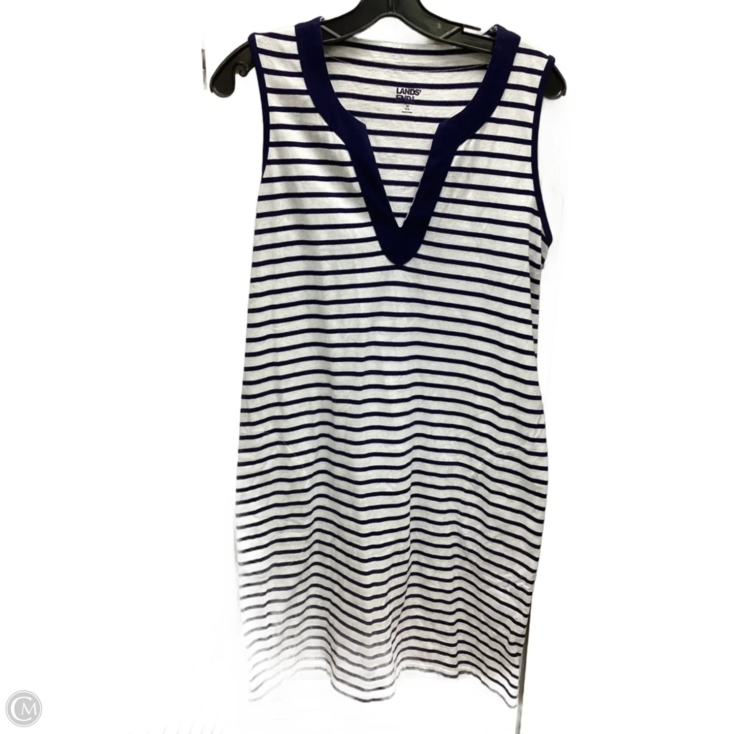 Dress Casual Midi By Lands End In Striped Pattern, Size: M