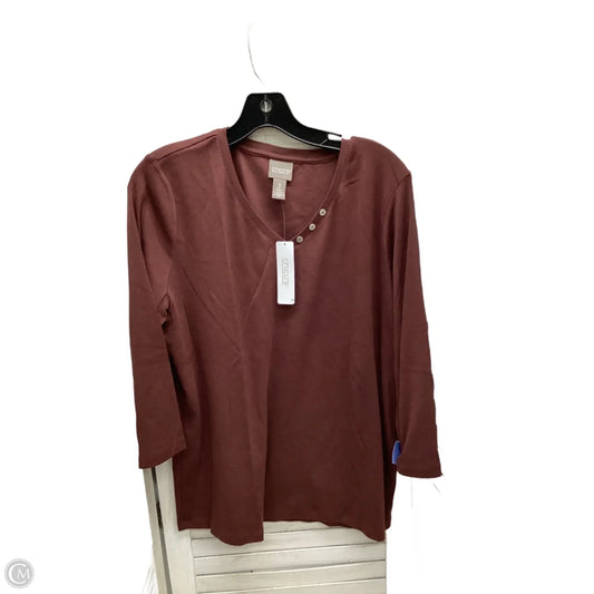 Top Long Sleeve By Chicos In Brown, Size: Xl