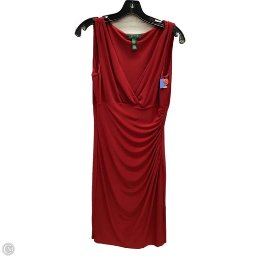 Dress Casual Midi By Ralph Lauren In Red, Size: 8