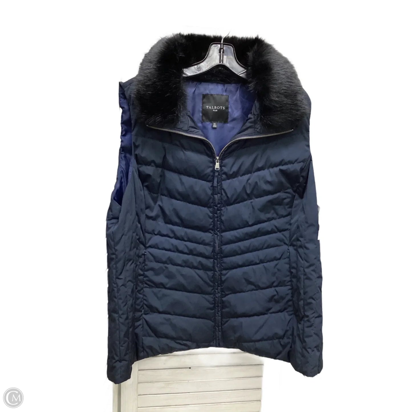Vest Puffer & Quilted By Talbots In Navy, Size: 2x