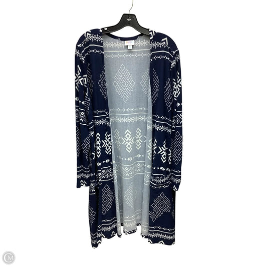 Cardigan By Lularoe In Blue & White, Size: 2x