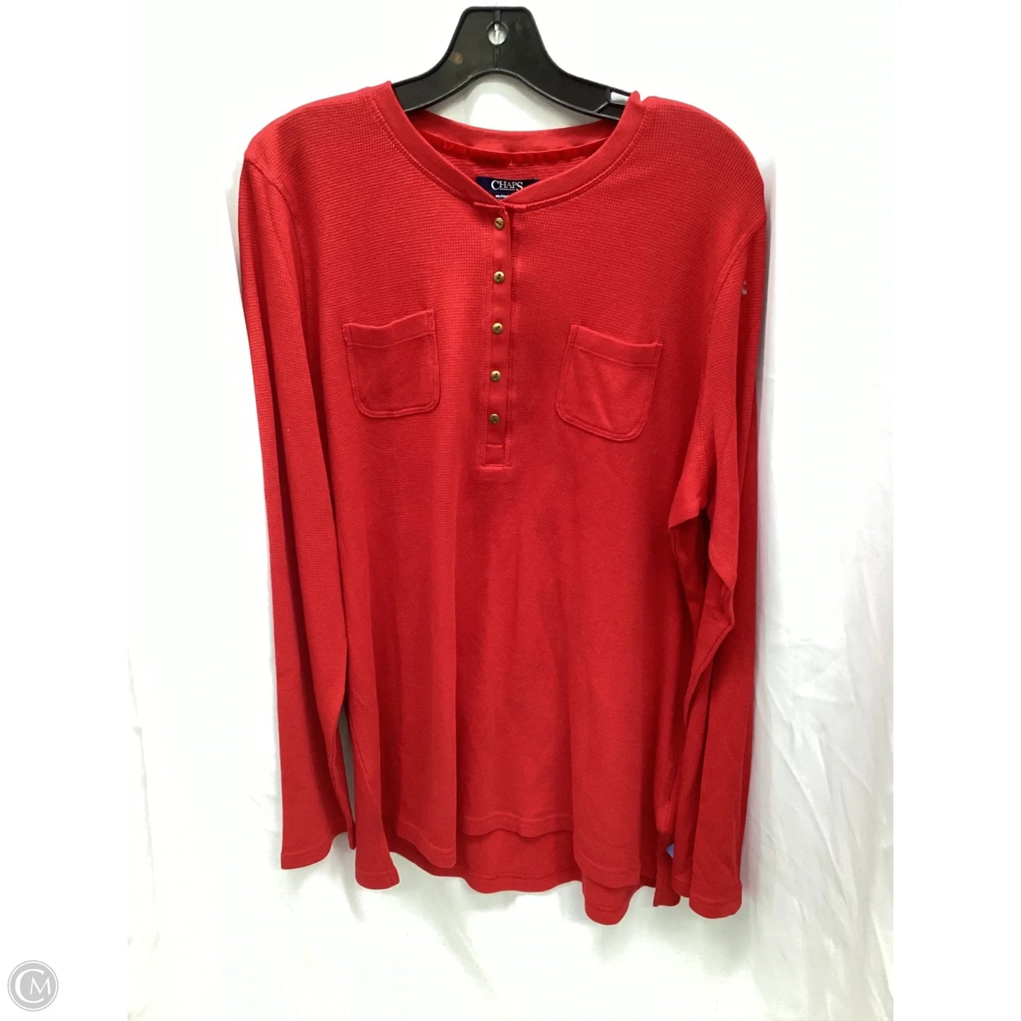 Top Long Sleeve By Chaps In Red, Size: Xxl