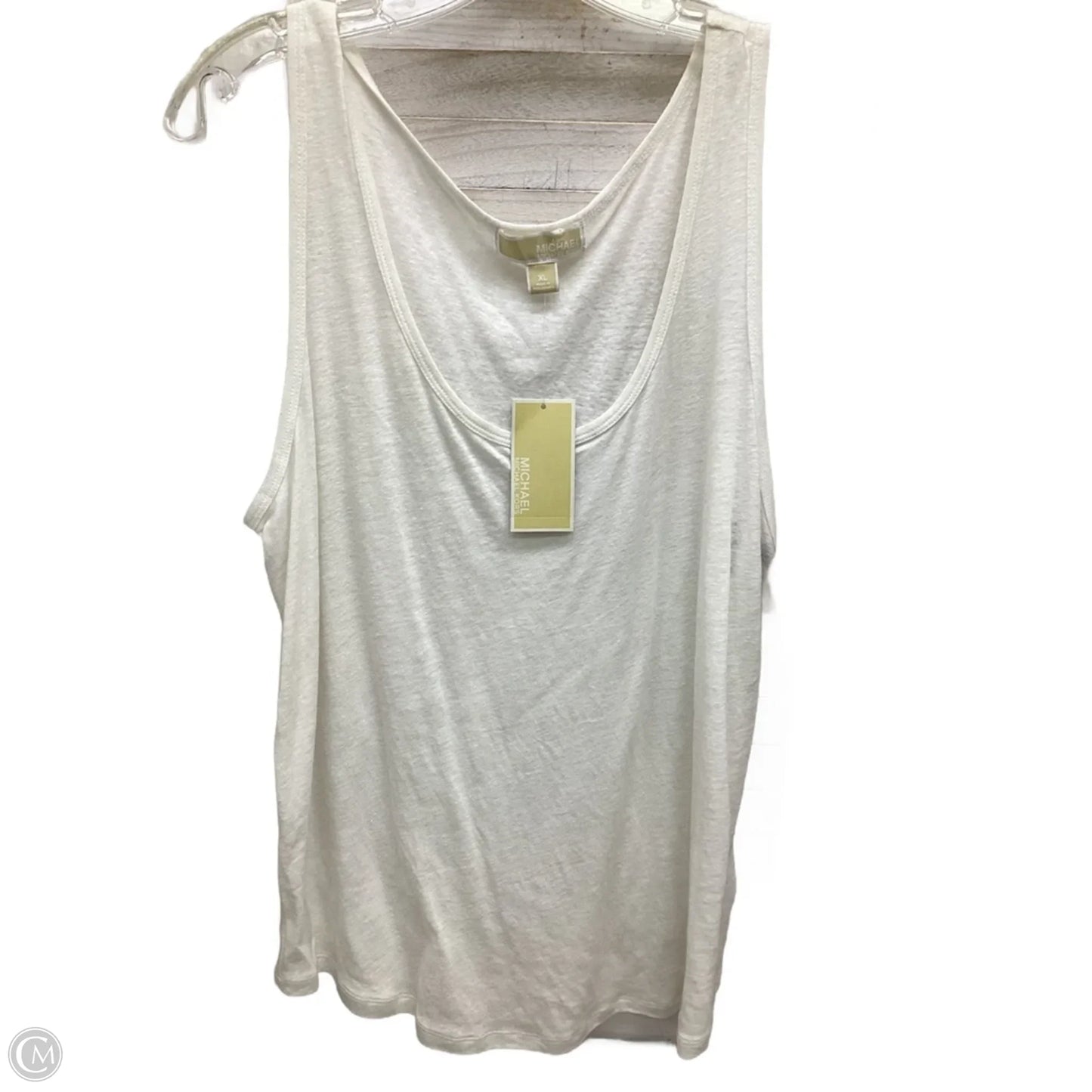 Top Sleeveless Designer By Michael Kors In Ivory, Size: Xl