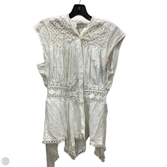 Top Sleeveless By Anthropologie In White, Size: L