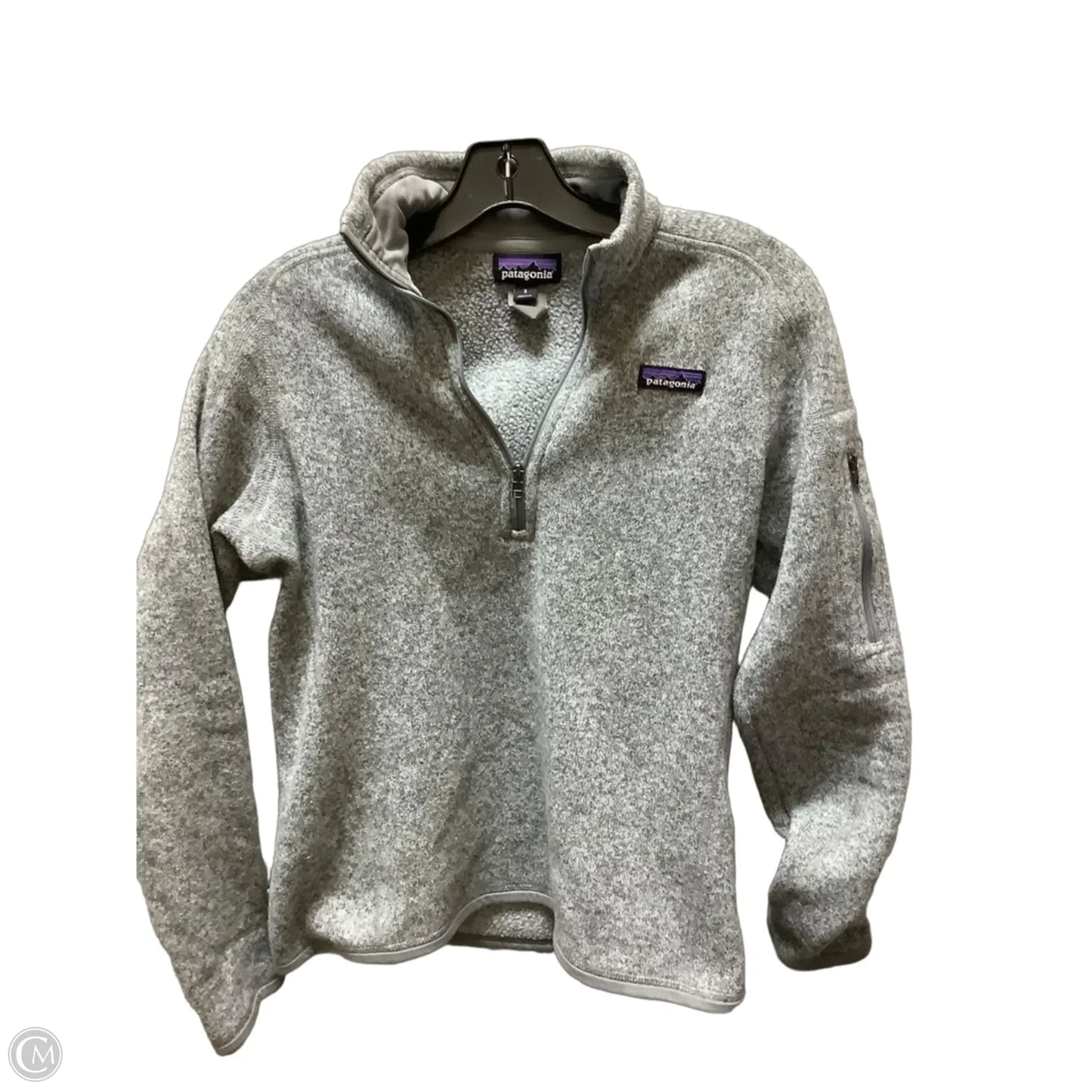 Sweatshirt Collar By Patagonia In Grey, Size: S