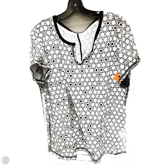 Top Short Sleeve By Talbots In Black & White, Size: 1x
