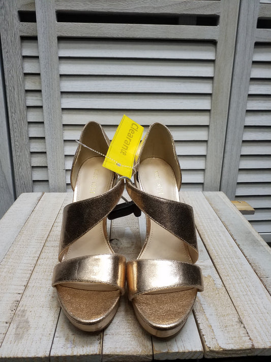 Rose Gold Shoes Heels Block Nine West, Size 8.5