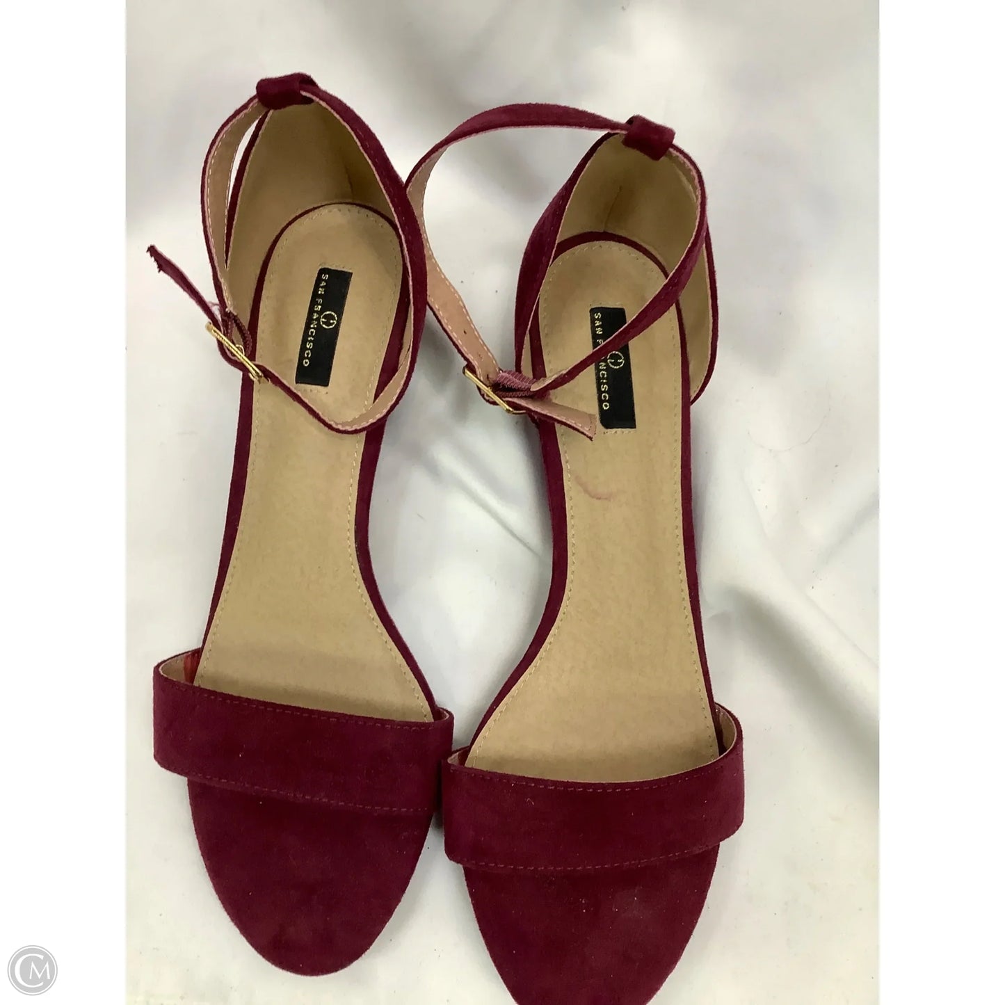 Sandals Flats By Clothes Mentor In Maroon, Size: 9