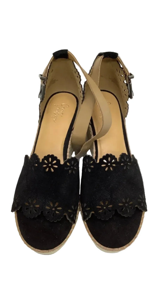 Sandals Heels Wedge By Crown Vintage In Black, Size: 9