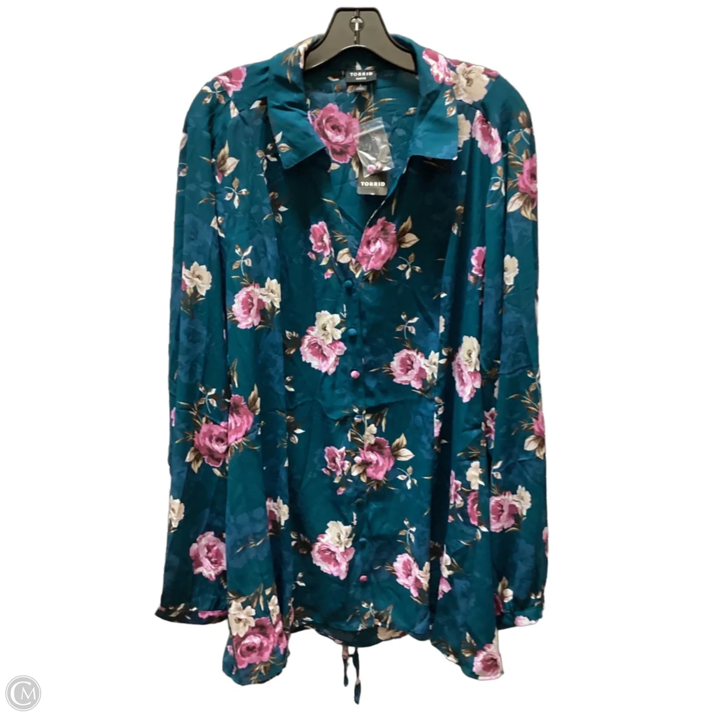 Blouse Long Sleeve By Torrid In Floral Print, Size: 3x