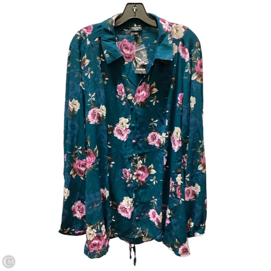 Blouse Long Sleeve By Torrid In Floral Print, Size: 3x