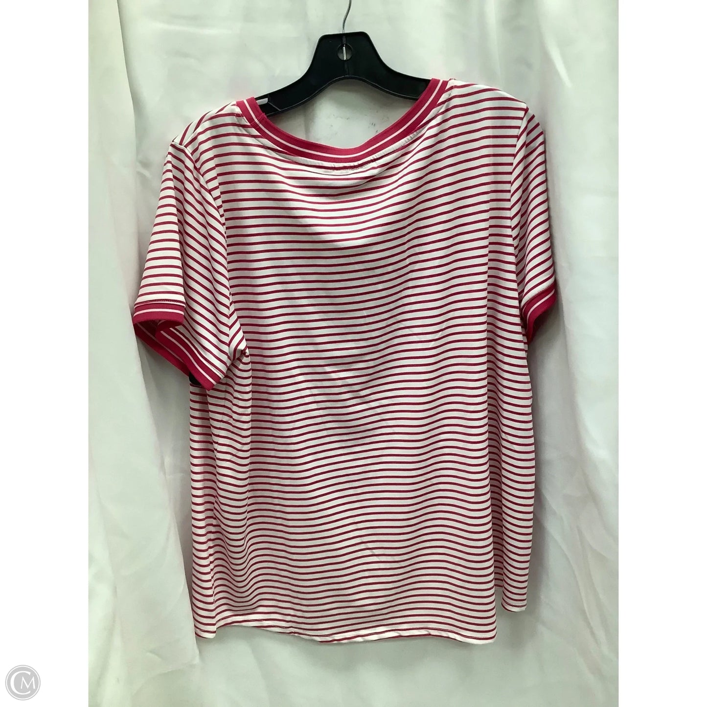 Top Short Sleeve By Chicos In Striped Pattern, Size: L