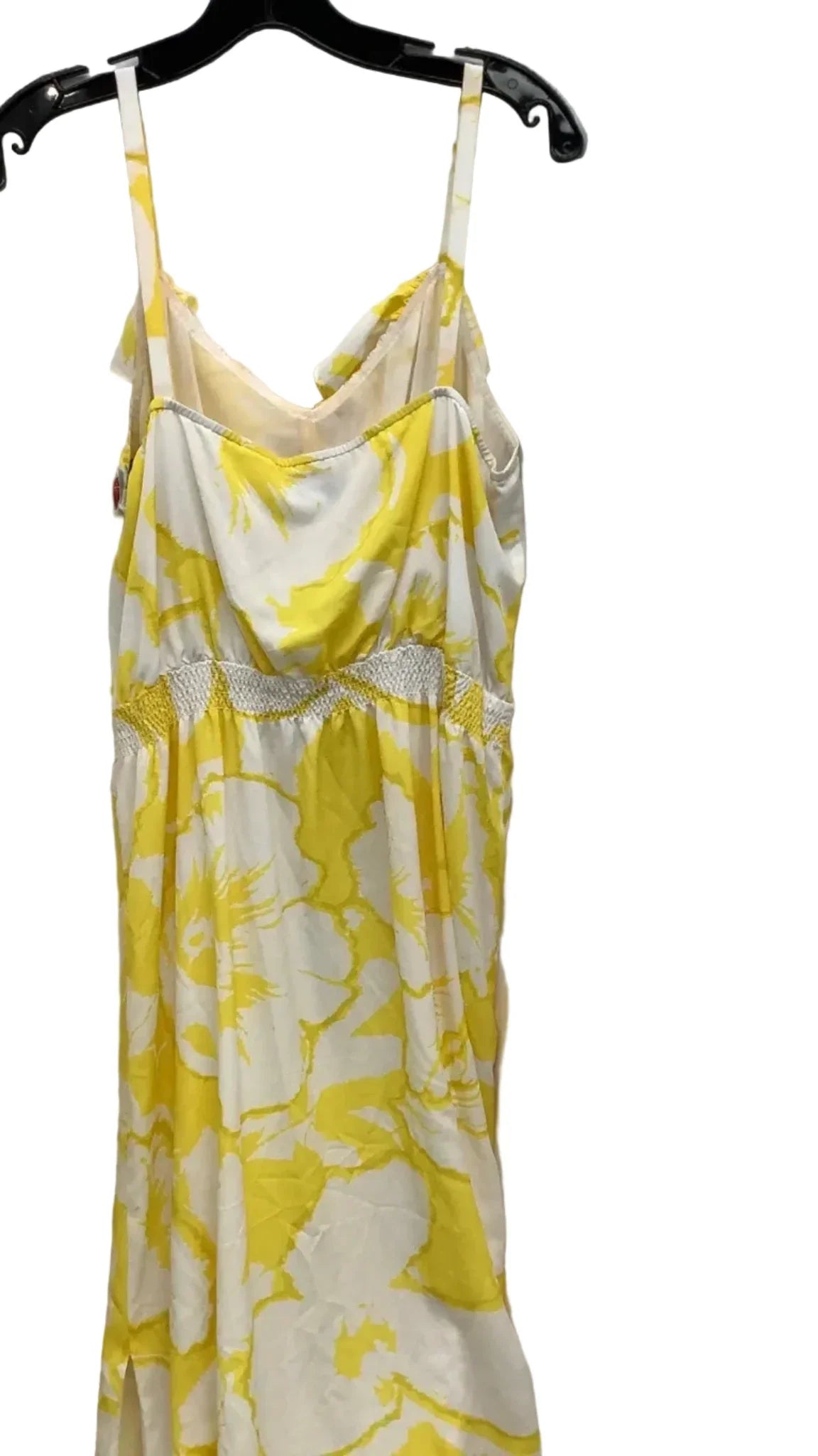 Dress Casual Maxi By Loft In White & Yellow, Size: 14