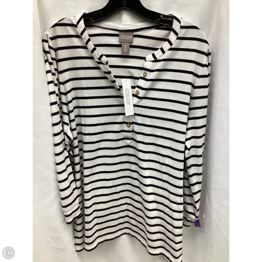 Top Long Sleeve By Chicos In Striped Pattern, Size: Xxl