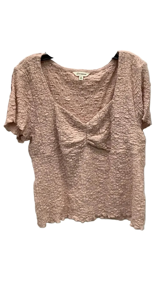 Top Short Sleeve By Lucky Brand In Pink, Size: Xl
