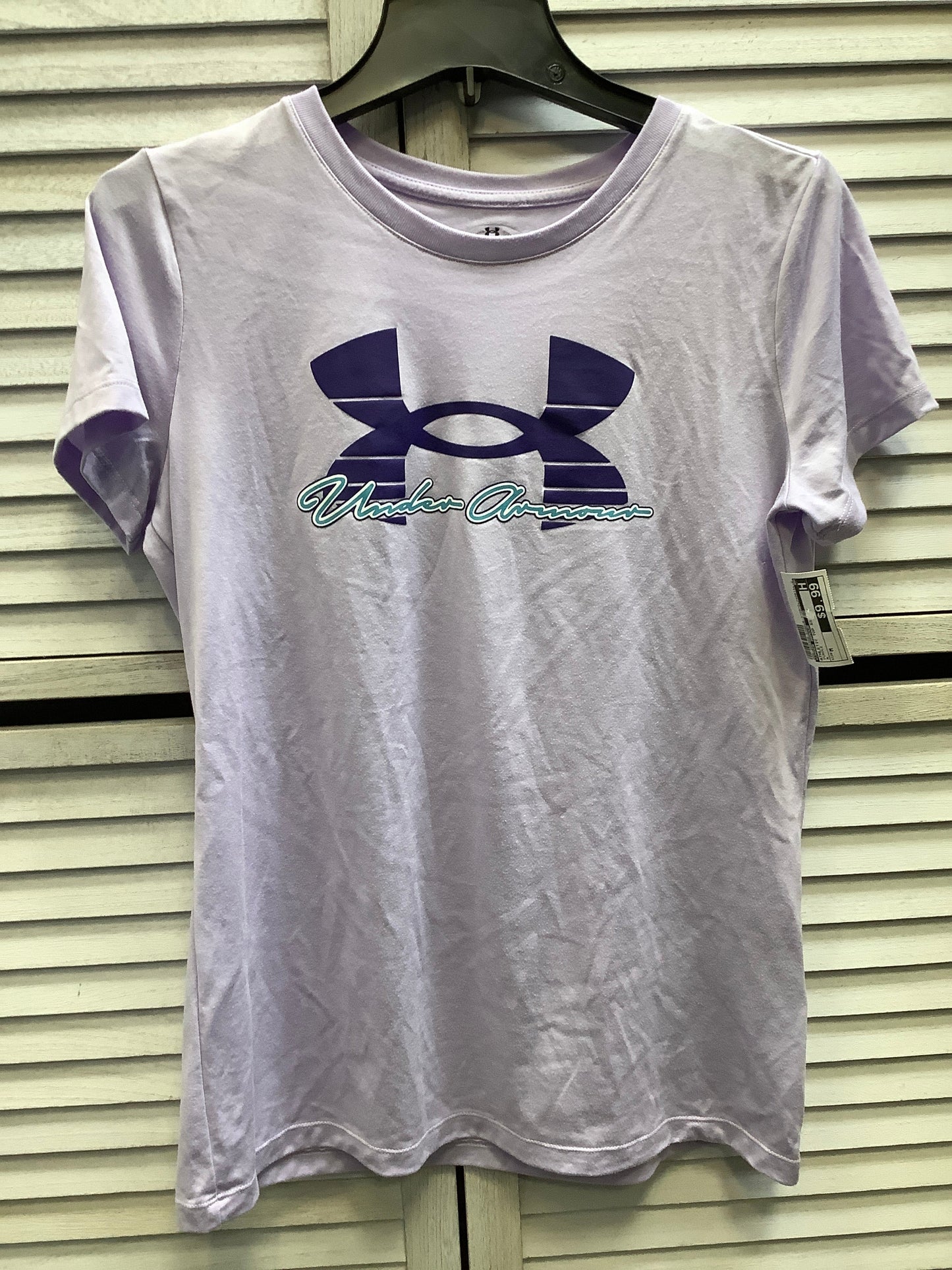 Athletic Top Short Sleeve By Under Armour In Purple, Size: M