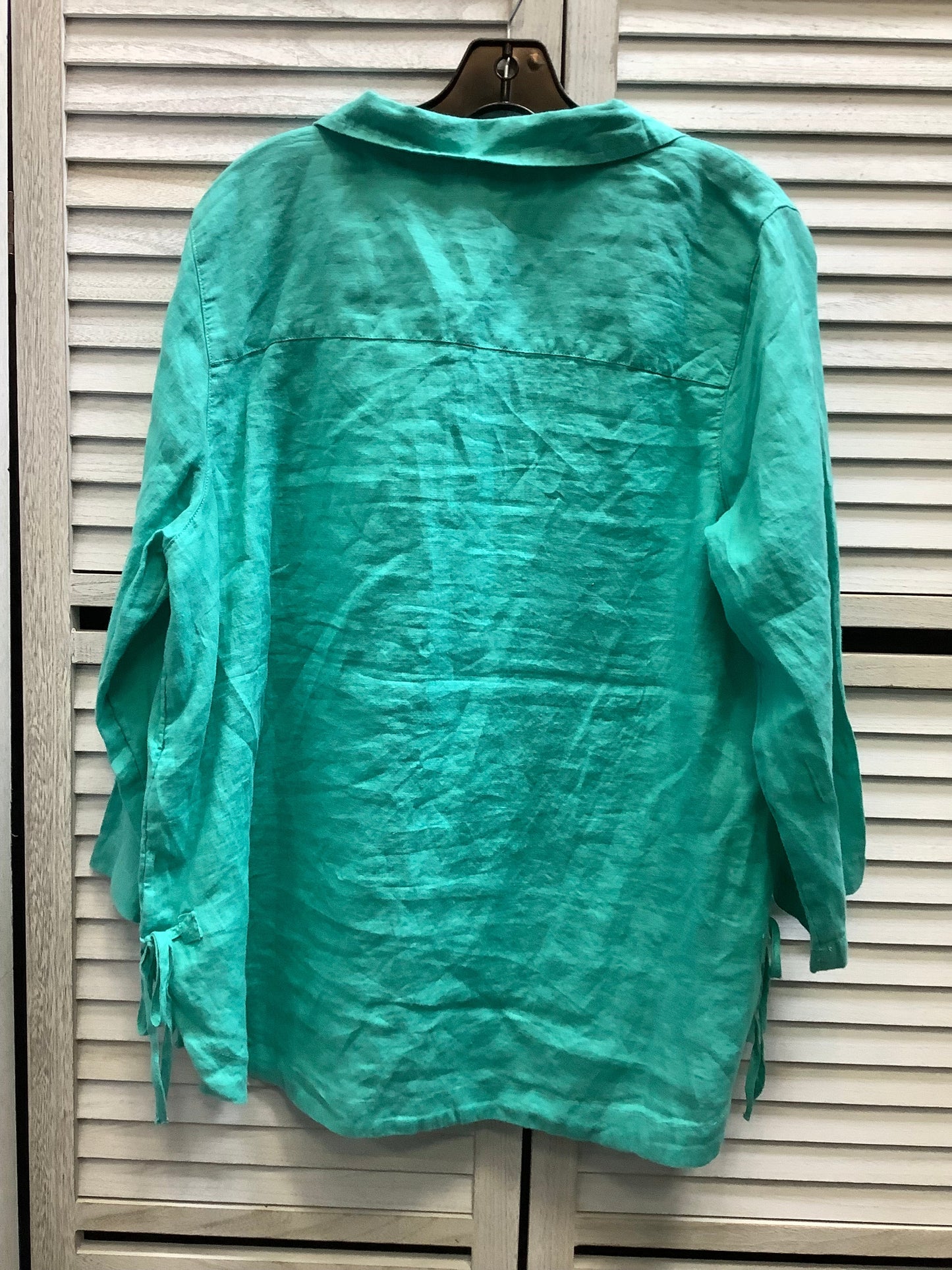 Top Long Sleeve By Isaac Mizrahi In Teal, Size: Xl