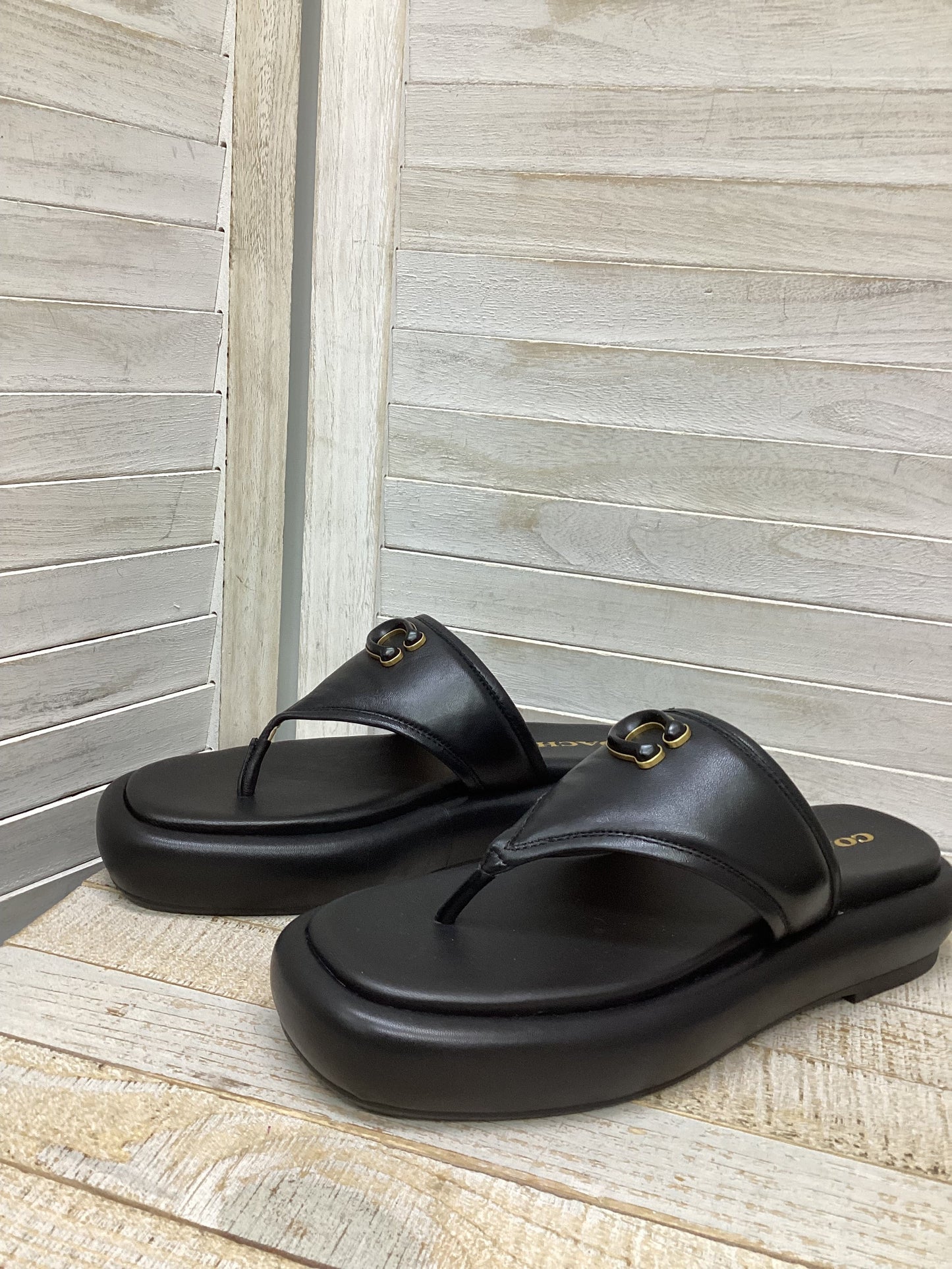 Sandals Designer By Coach In Black, Size: 10