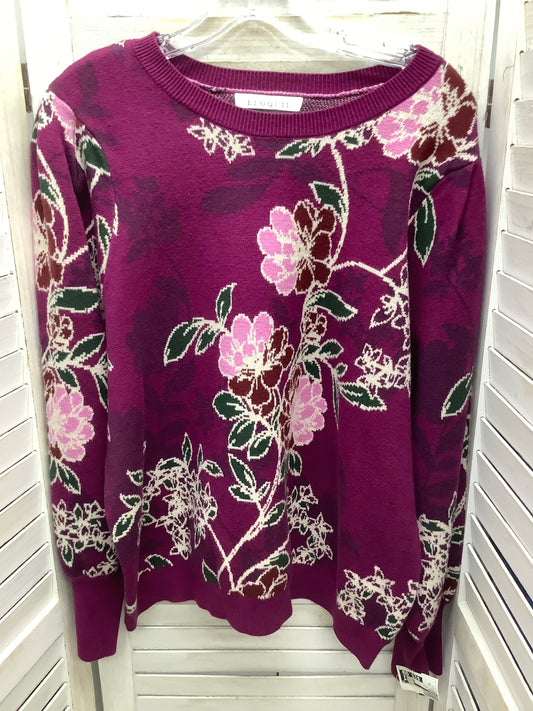 Sweater By Eloquii In Floral Print, Size: 18