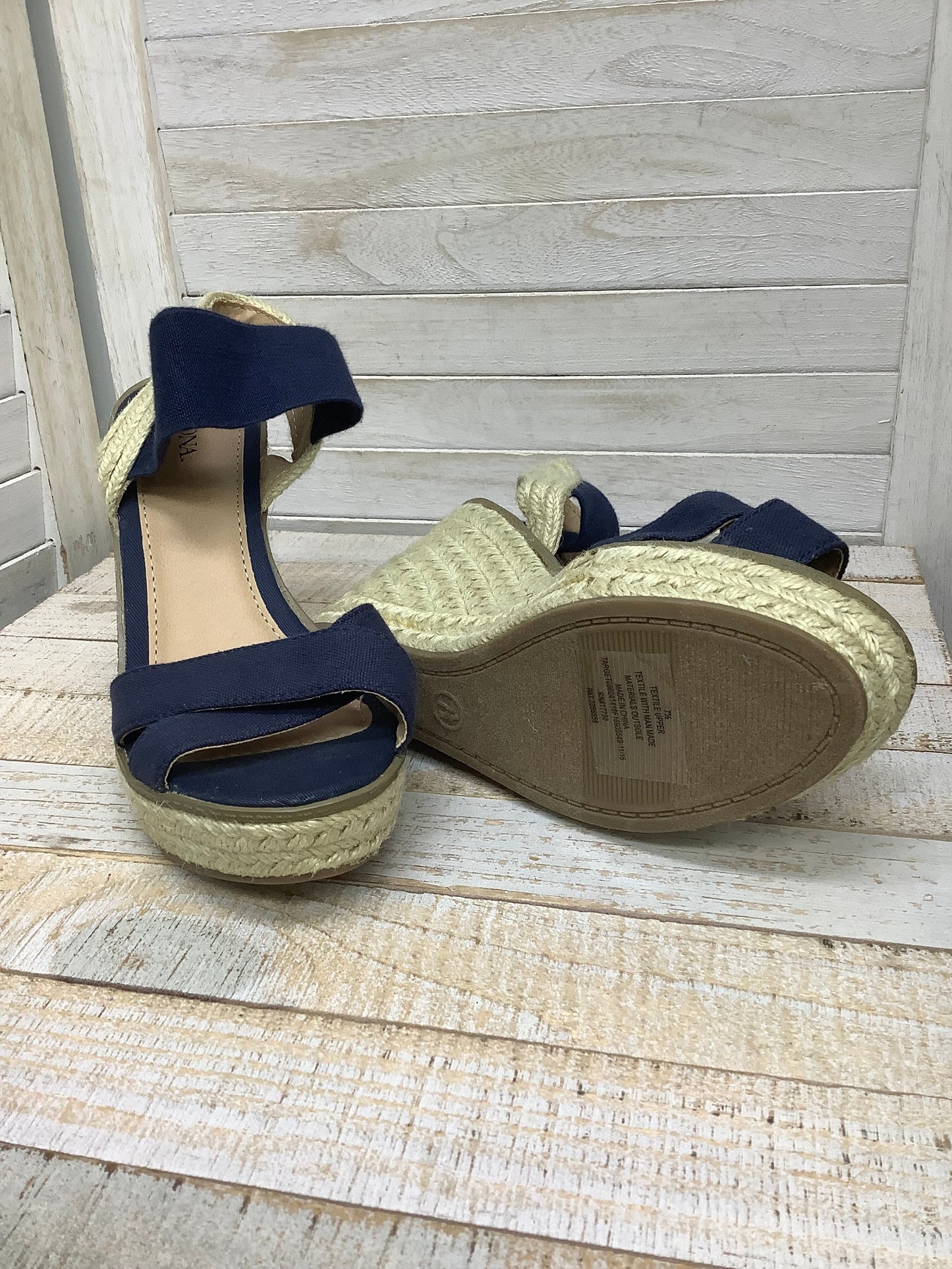 Sandals Heels Block By Merona In Navy, Size: 7.5