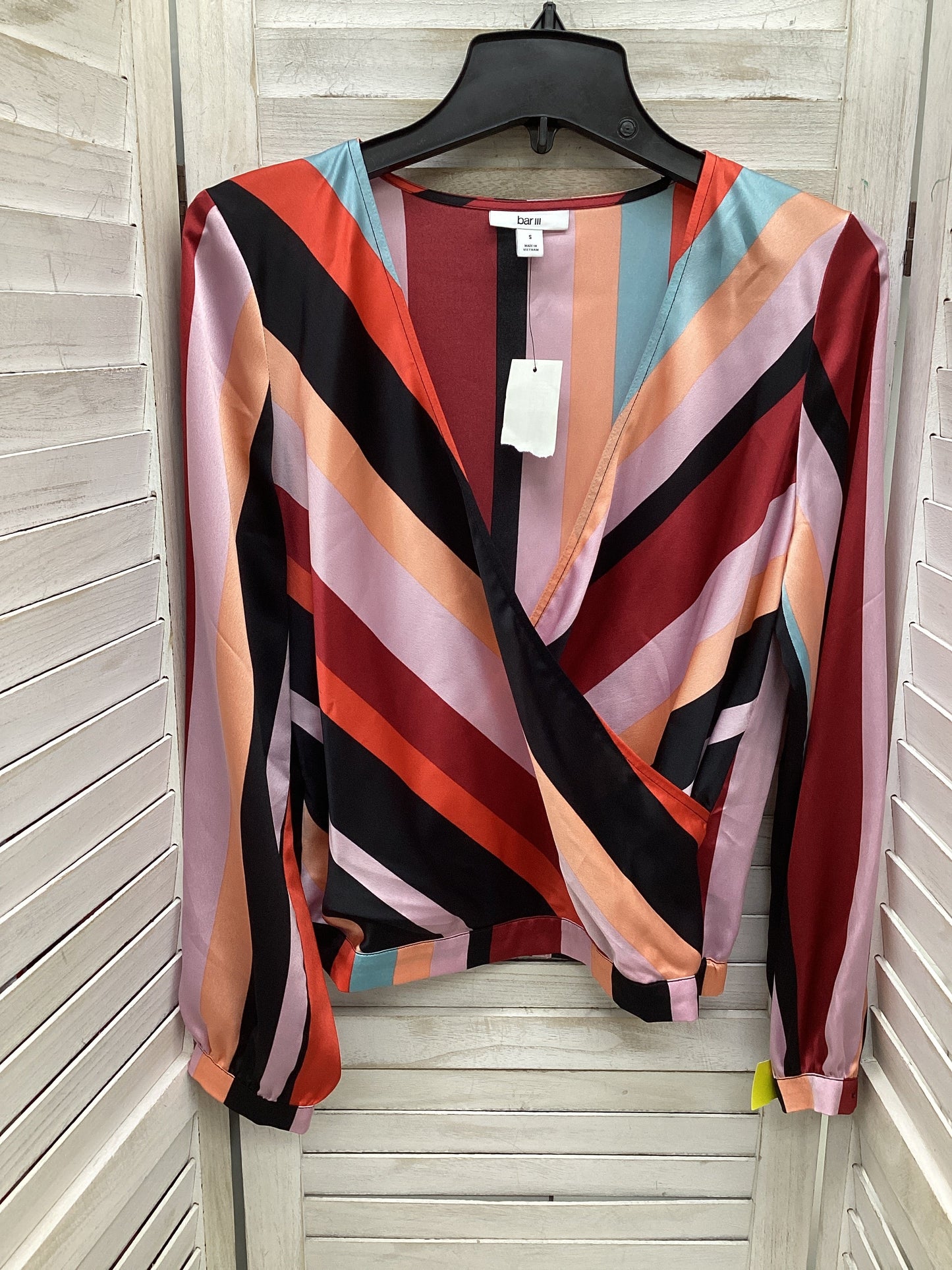 Top Long Sleeve By Bar Iii In Striped Pattern, Size: S