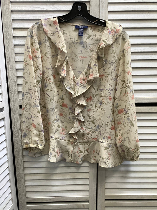 Top Long Sleeve By Chaps In Floral Print, Size: Xl