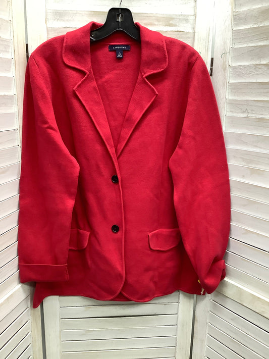 Cardigan By Lands End In Red, Size: Xl