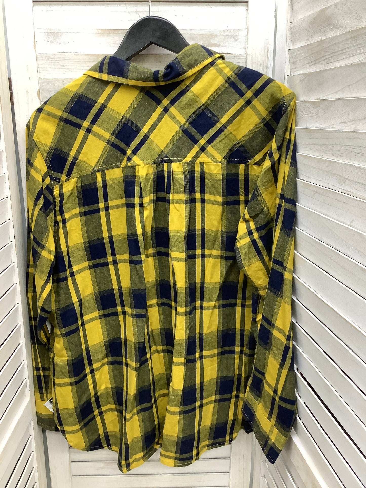 Top Long Sleeve By Time And Tru In Plaid Pattern, Size: Xxl