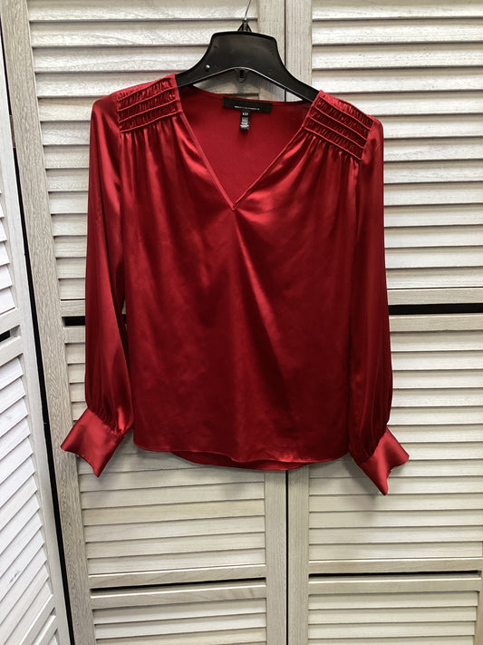 Top Long Sleeve By White House Black Market In Red, Size: Xxs