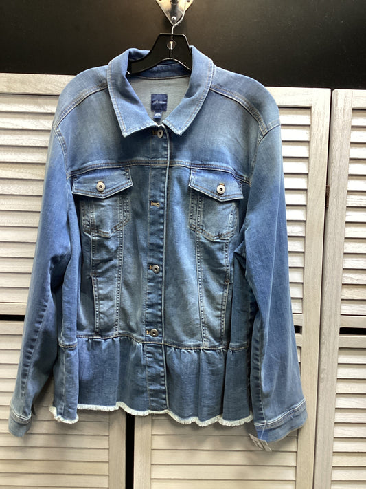 Jacket Shirt By J. Jill In Blue Denim, Size: 2x