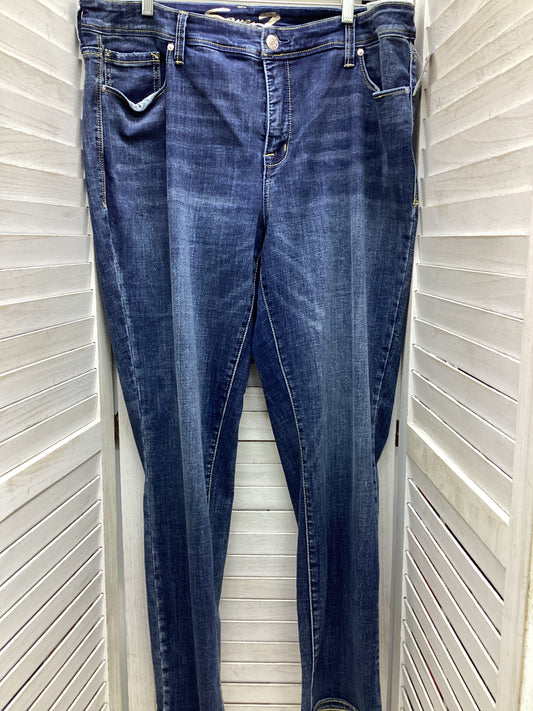 Jeans Boyfriend By Seven 7 In Blue Denim, Size: 20