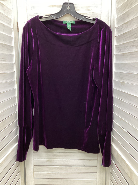 Top Long Sleeve By Ralph Lauren In Purple, Size: L