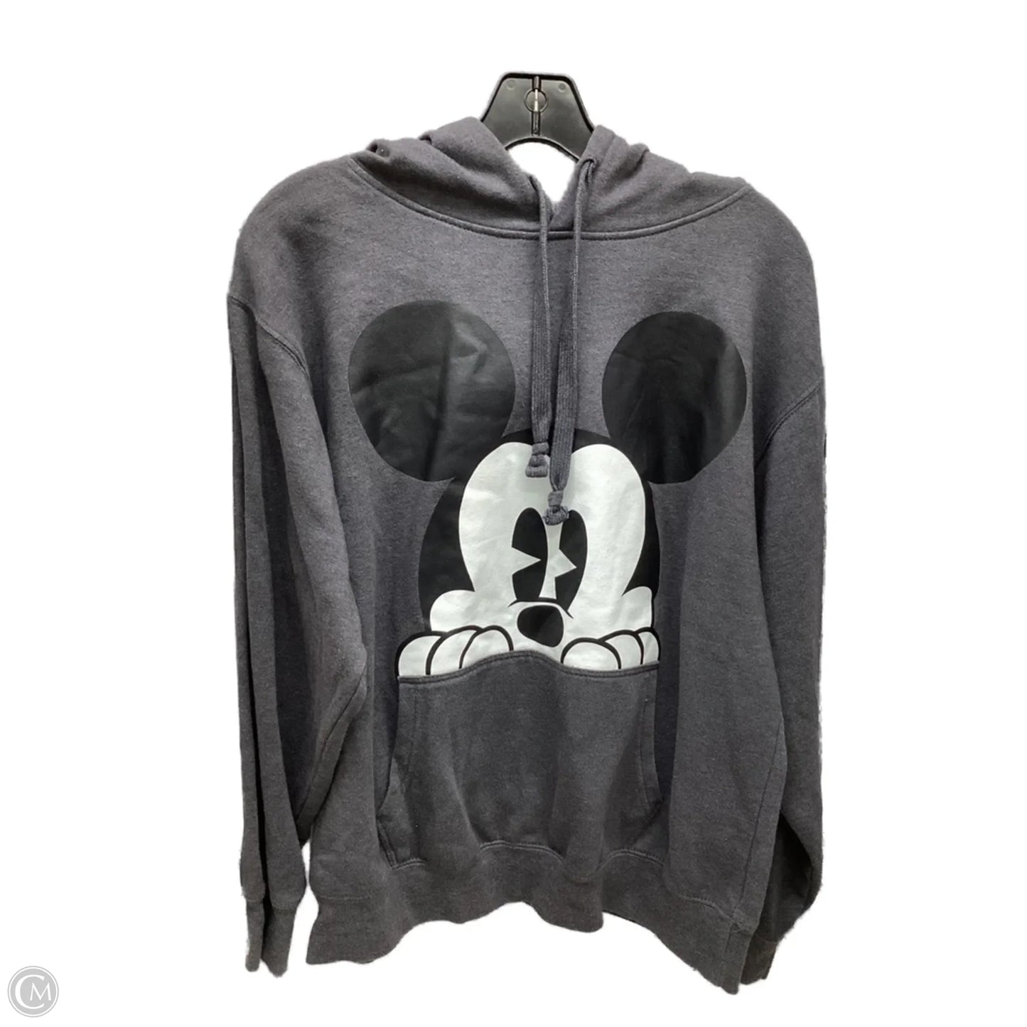 Athletic Sweatshirt Hoodie By Disney Store In Grey, Size: M