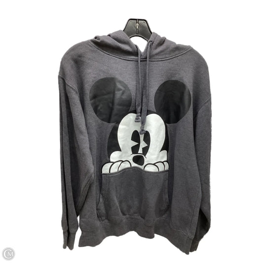 Athletic Sweatshirt Hoodie By Disney Store In Grey, Size: M