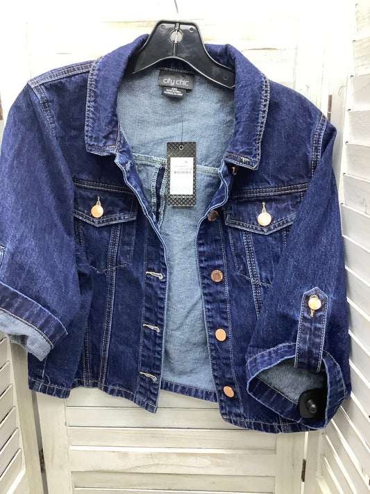 Jacket Denim By City Chic In Blue Denim, Size: Xxs