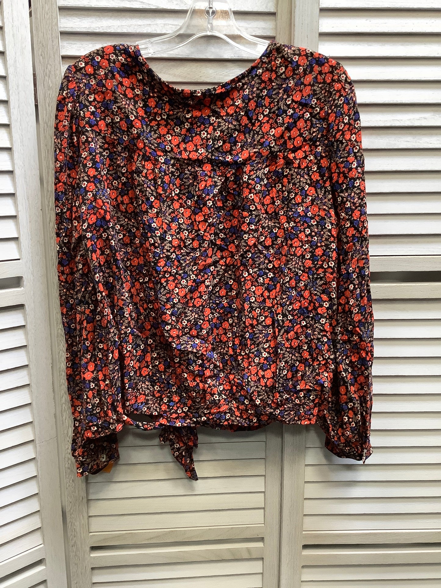 Floral Top Long Sleeve Basic Universal Thread, Size 2x