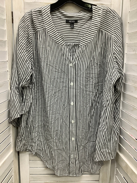 Striped Top 3/4 Sleeve Basic Alyx, Size M