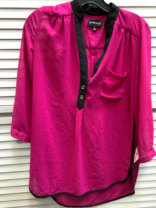 Purple Top Long Sleeve Basic My Michele, Size S