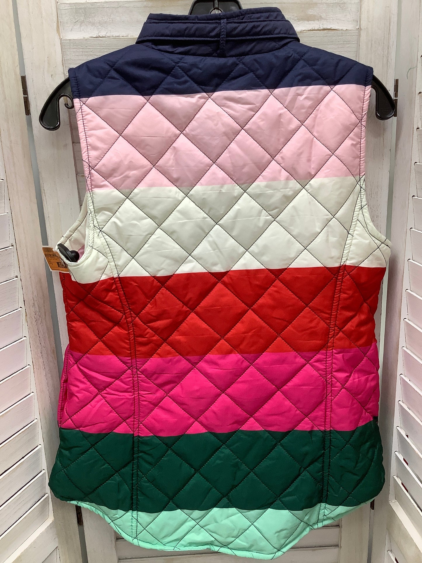 Vest Puffer & Quilted By Crown And Ivy In Striped Pattern, Size: S