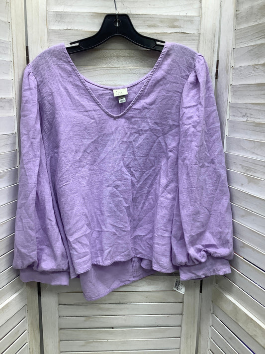 Purple Top Long Sleeve Basic A New Day, Size Xl