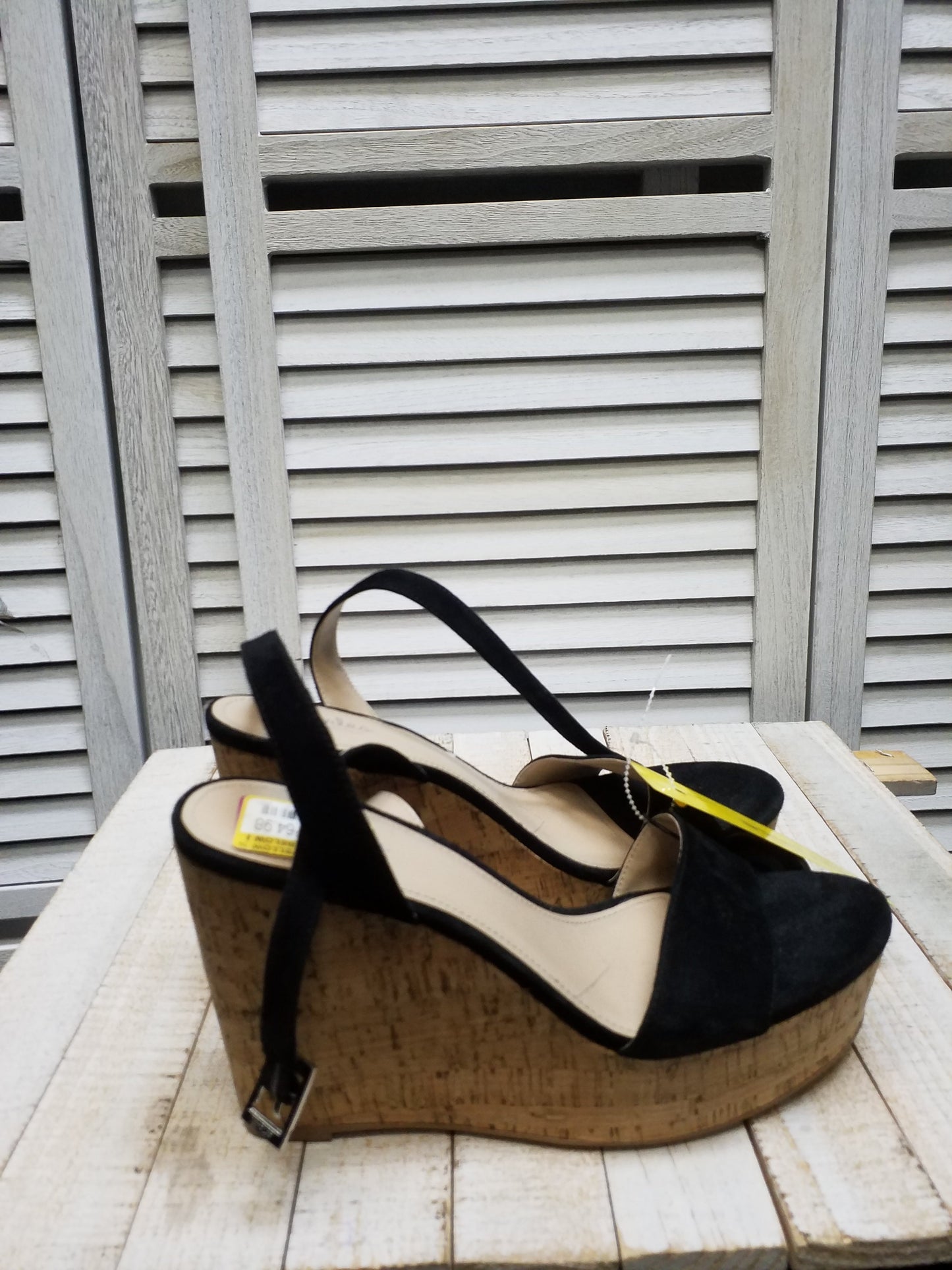 Black Sandals Heels Wedge Charles By Charles David, Size 10