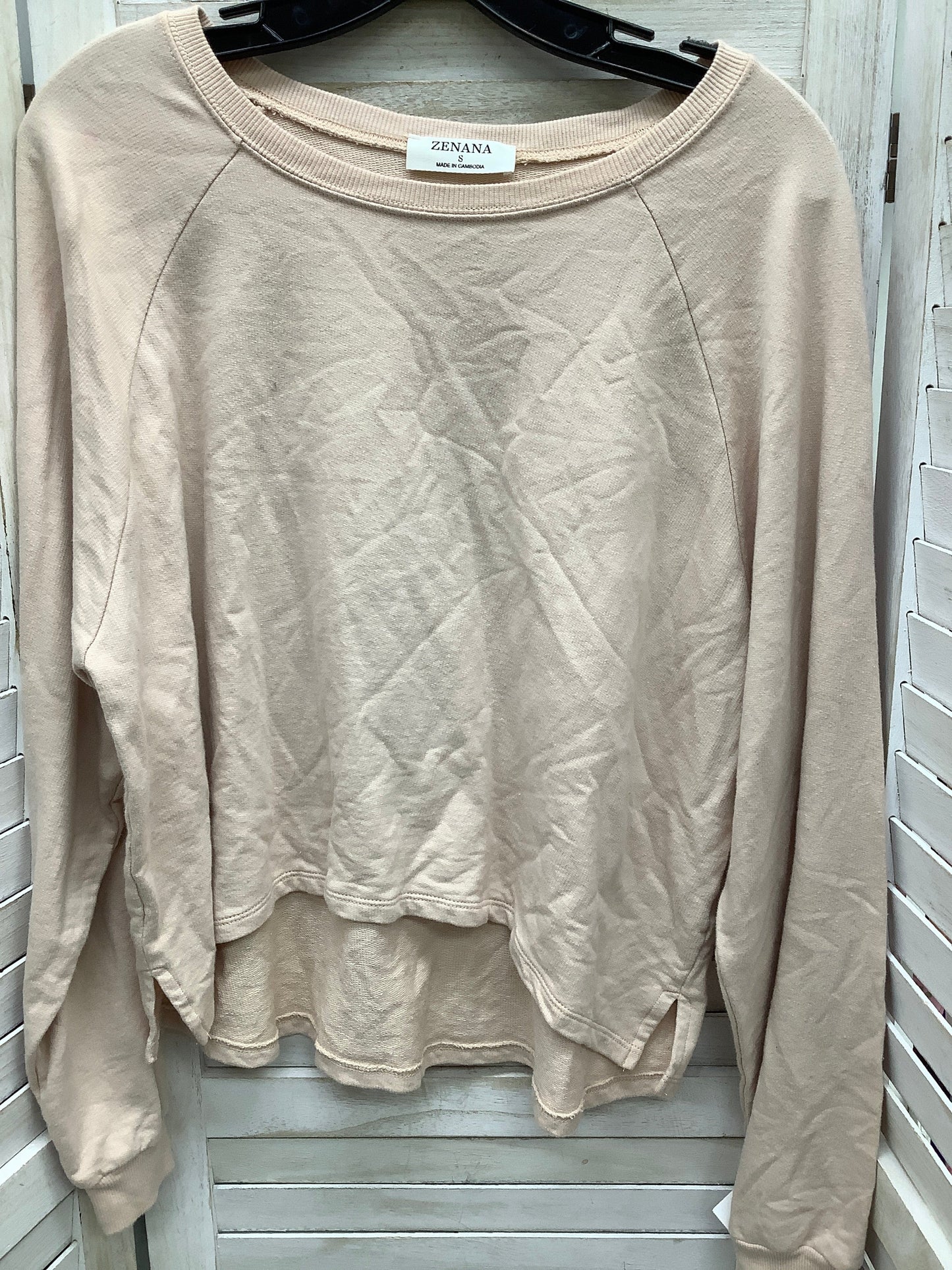 Blush Top Long Sleeve Basic Zenana Outfitters, Size S