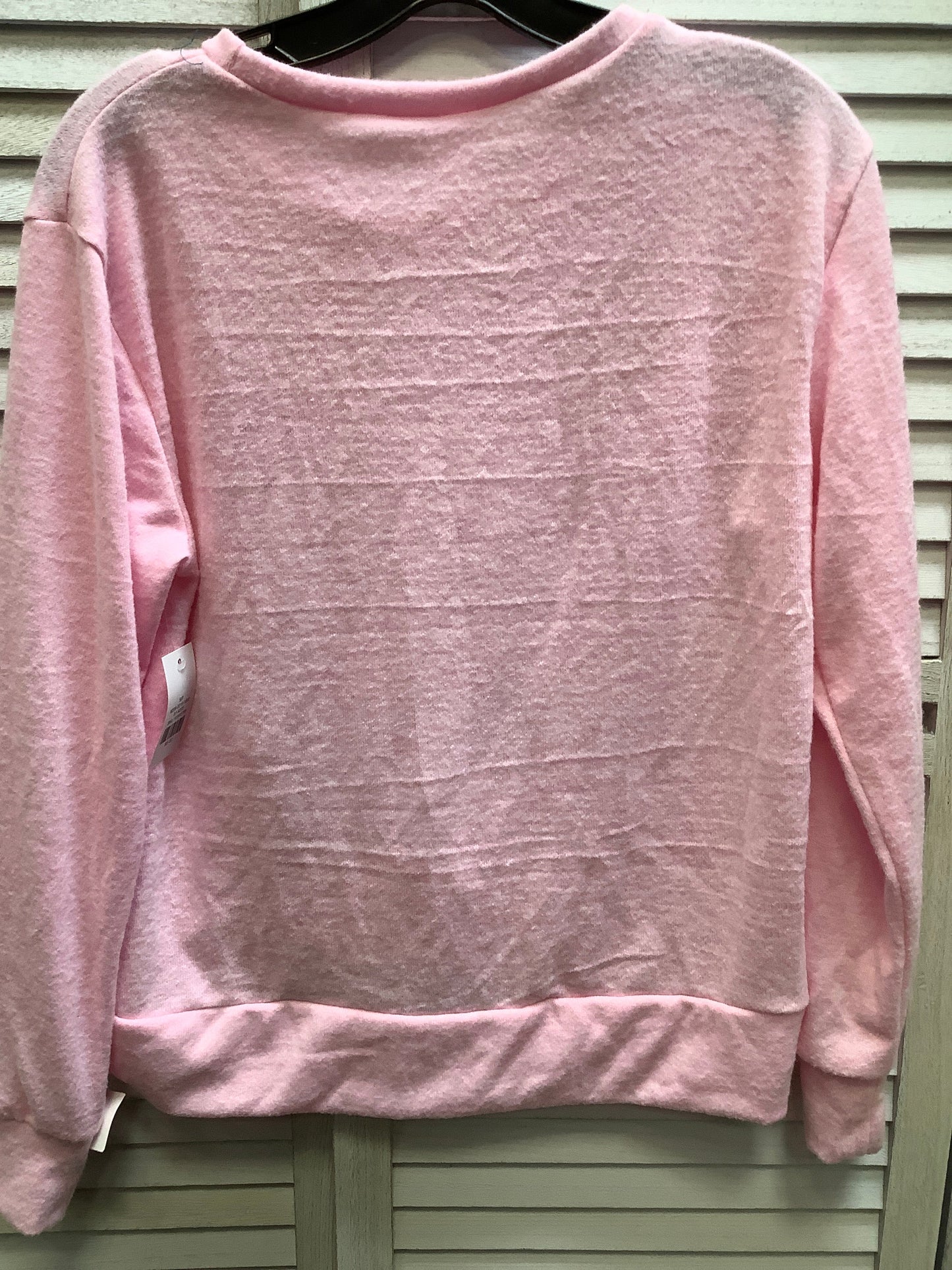 Pink Top Long Sleeve Basic Clothes Mentor, Size S