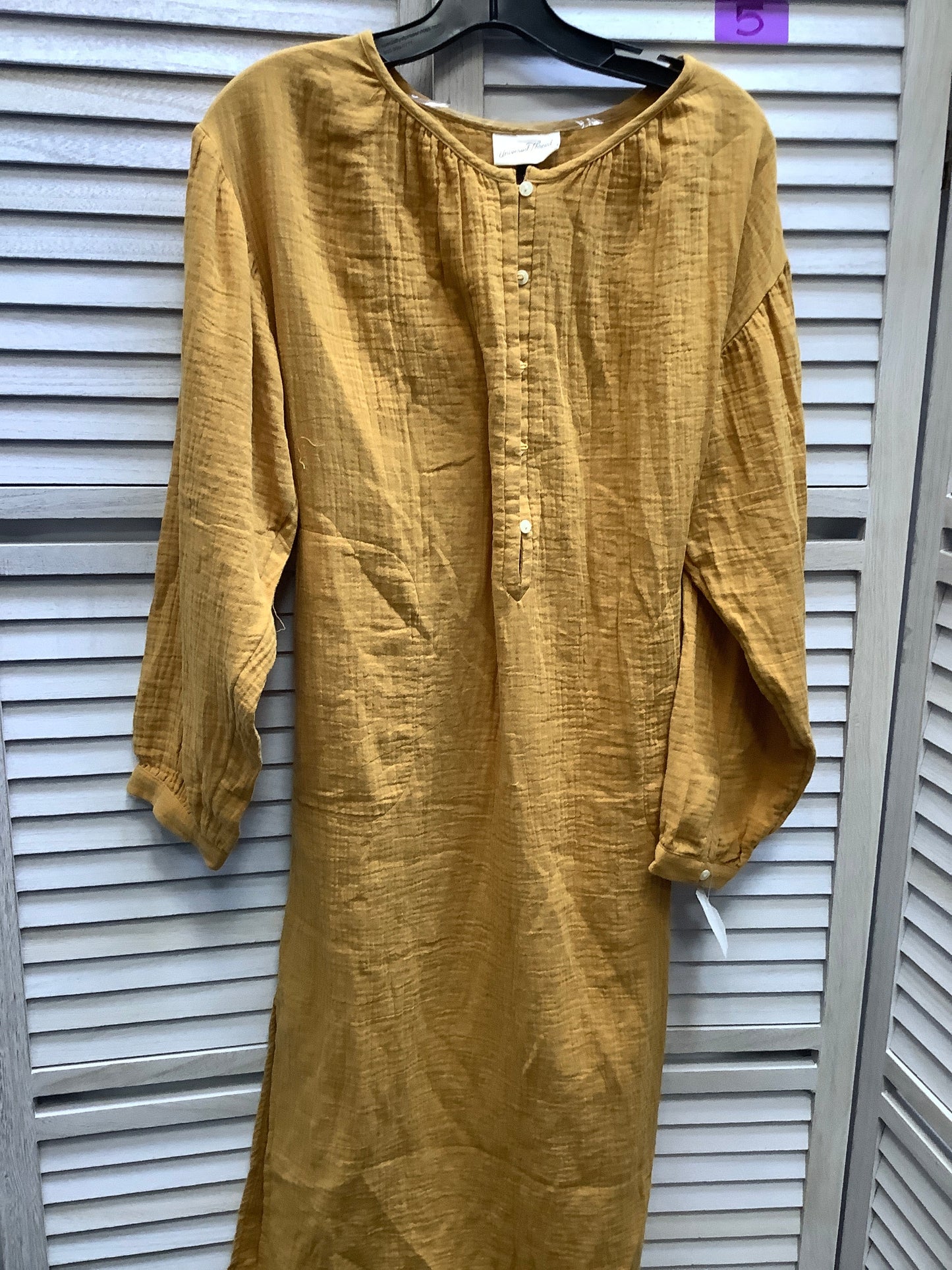 Yellow Dress Casual Midi Universal Thread, Size S